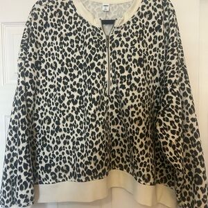 Old Navy Black and Cream Leopard Print Jacket